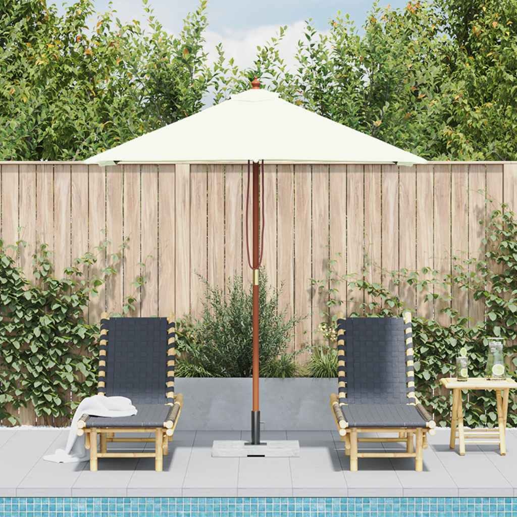VidaXL Parasol met houten paal 150x200 cm zandkleurig