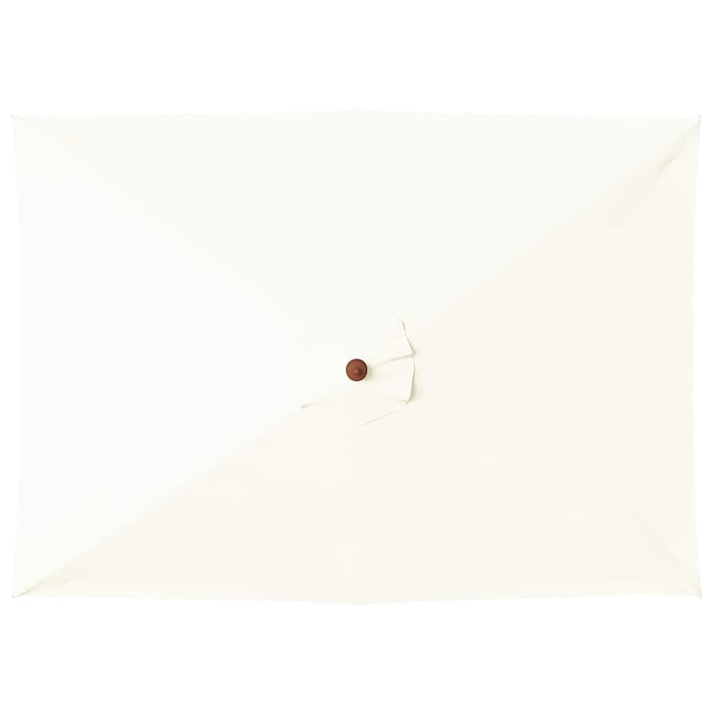 VidaXL Parasol met houten paal 150x200 cm zandkleurig