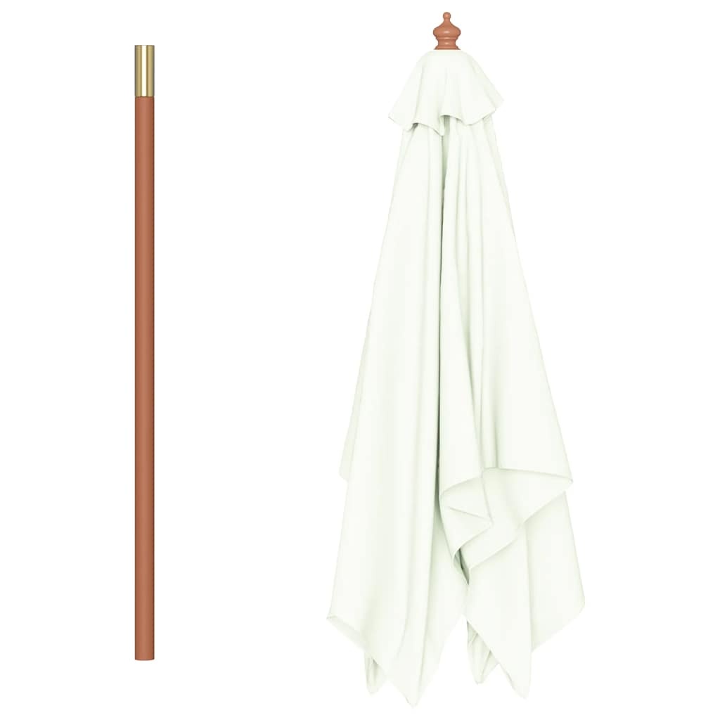 VidaXL Parasol met houten paal 150x200 cm zandkleurig