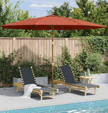 VidaXL Parasol met houten paal 350 cm terracottakleurig