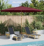 VidaXL Parasol met houten paal 350 cm bordeauxrood