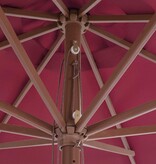 VidaXL Parasol met houten paal 350 cm bordeauxrood