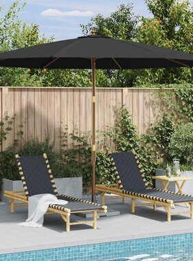 VidaXL Parasol met houten paal 350 cm antraciet