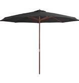 VidaXL Parasol met houten paal 350 cm antraciet