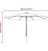 VidaXL Parasol met houten paal 350 cm antraciet