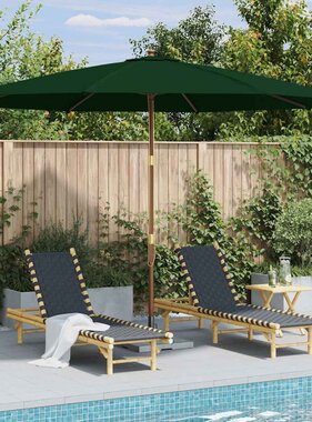 VidaXL Parasol met houten paal 350 cm groen