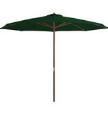 VidaXL Parasol met houten paal 350 cm groen