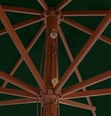 VidaXL Parasol met houten paal 350 cm groen