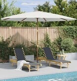 VidaXL Parasol met houten paal 350 cm zandwit
