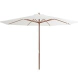 VidaXL Parasol met houten paal 350 cm zandwit