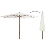 VidaXL Parasol met houten paal 350 cm zandwit