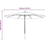 VidaXL Parasol met houten paal 350 cm zandwit