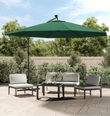 VidaXL Zweefparasol met LED-verlichting en metalen paal 350 cm groen