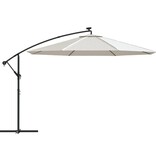 VidaXL Zweefparasol met LED-verlichting en metalen paal 350 cm zand