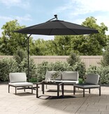 VidaXL Zweefparasol met LED-verlichting stalen paal 300 cm antraciet