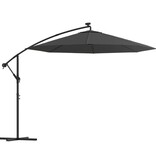 VidaXL Zweefparasol met LED-verlichting stalen paal 300 cm antraciet