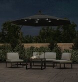 VidaXL Zweefparasol met LED-verlichting stalen paal 300 cm antraciet