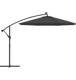 VidaXL Zweefparasol met LED-verlichting stalen paal 300 cm antraciet