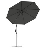 VidaXL Zweefparasol met LED-verlichting stalen paal 300 cm antraciet