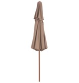 VidaXL Parasol dubbeldekker met houten paal 270 cm taupe