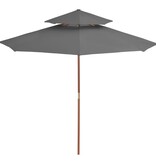 VidaXL Parasol dubbeldekker met houten paal 270 cm antraciet