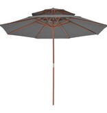 VidaXL Parasol dubbeldekker met houten paal 270 cm antraciet