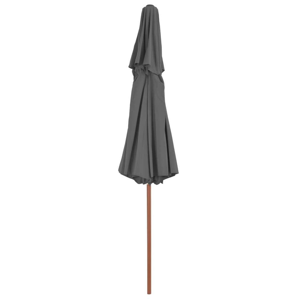 VidaXL Parasol dubbeldekker met houten paal 270 cm antraciet