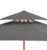 VidaXL Parasol dubbeldekker met houten paal 270 cm antraciet