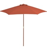 VidaXL Parasol met houten paal 270 cm terracotta