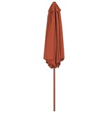 VidaXL Parasol met houten paal 270 cm terracotta