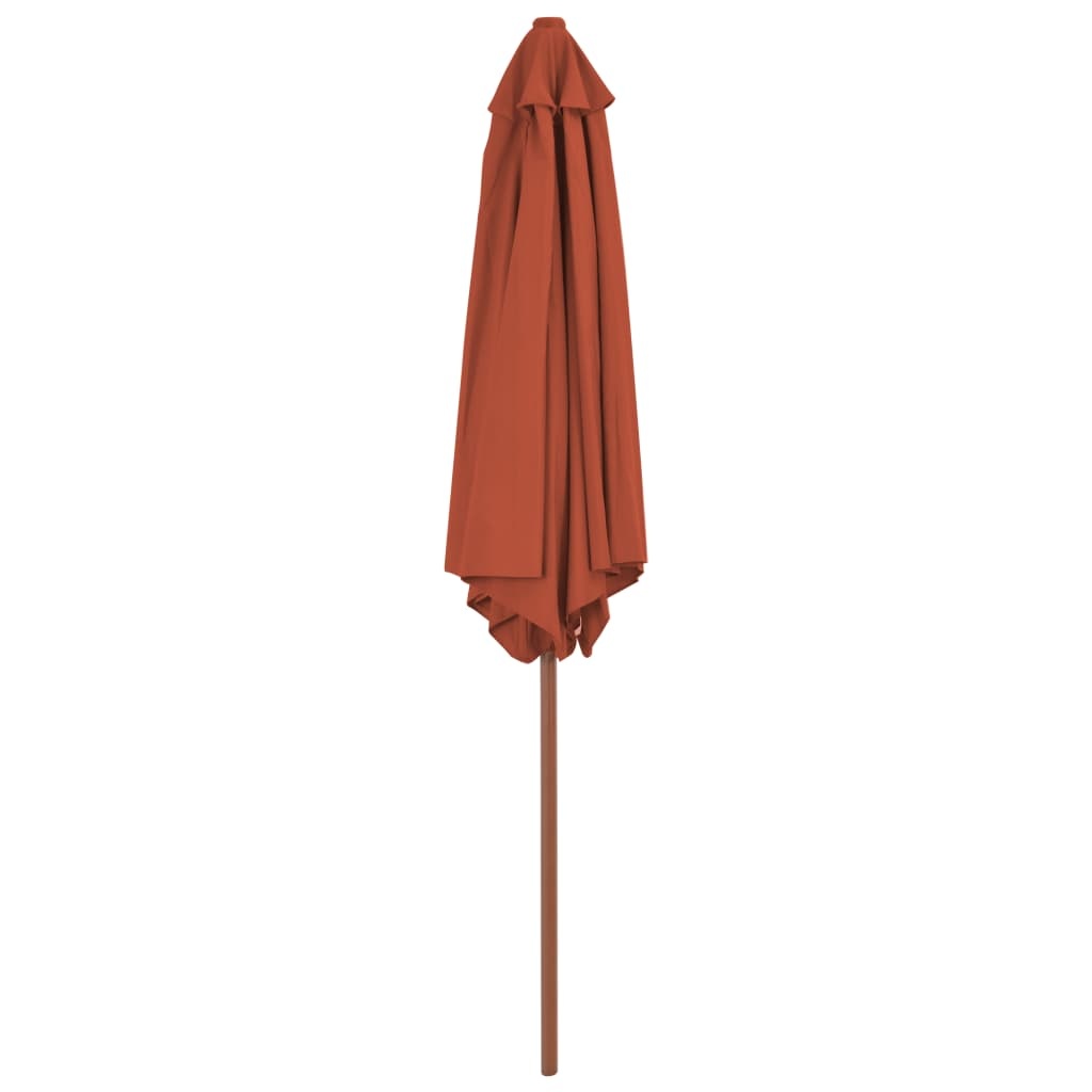 VidaXL Parasol met houten paal 270 cm terracotta