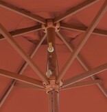 VidaXL Parasol met houten paal 270 cm terracotta