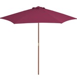 VidaXL Parasol met houten paal 270 cm bordeauxrood