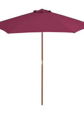 VidaXL Parasol met houten paal 270 cm bordeauxrood