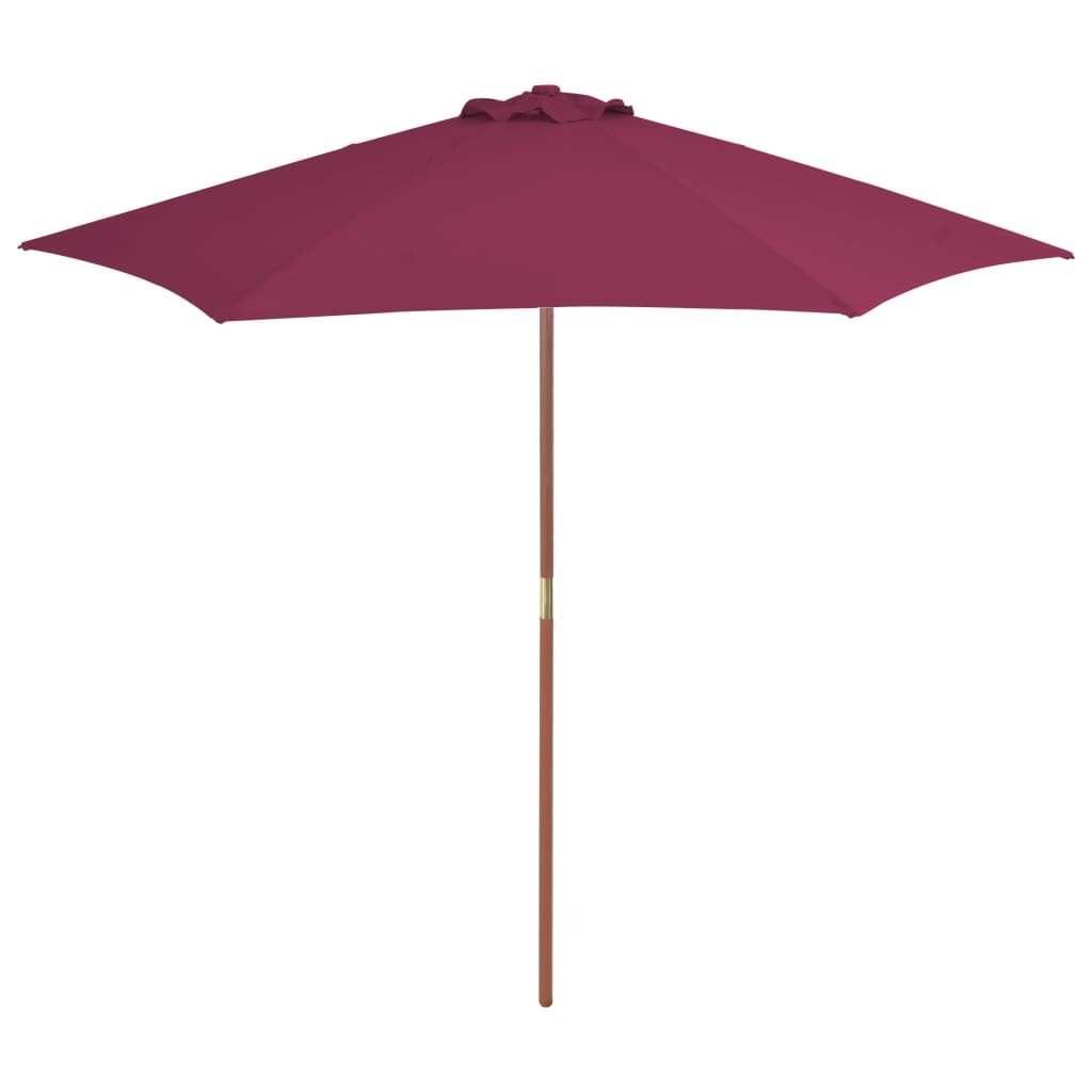 VidaXL Parasol met houten paal 270 cm bordeauxrood