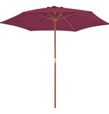 VidaXL Parasol met houten paal 270 cm bordeauxrood