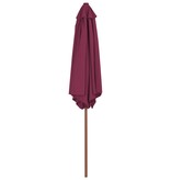 VidaXL Parasol met houten paal 270 cm bordeauxrood
