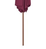 VidaXL Parasol met houten paal 270 cm bordeauxrood