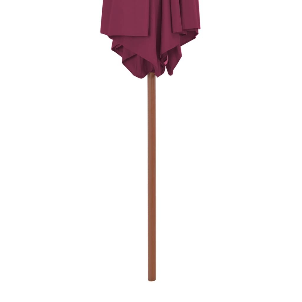 VidaXL Parasol met houten paal 270 cm bordeauxrood