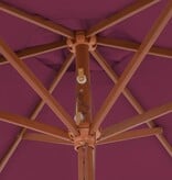 VidaXL Parasol met houten paal 270 cm bordeauxrood