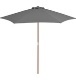 VidaXL Parasol met houten paal 270 cm antraciet