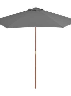 VidaXL Parasol met houten paal 270 cm antraciet