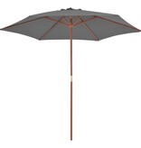 VidaXL Parasol met houten paal 270 cm antraciet