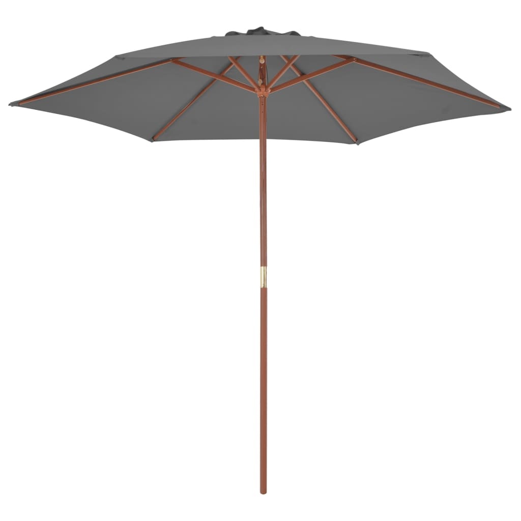 VidaXL Parasol met houten paal 270 cm antraciet