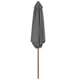VidaXL Parasol met houten paal 270 cm antraciet