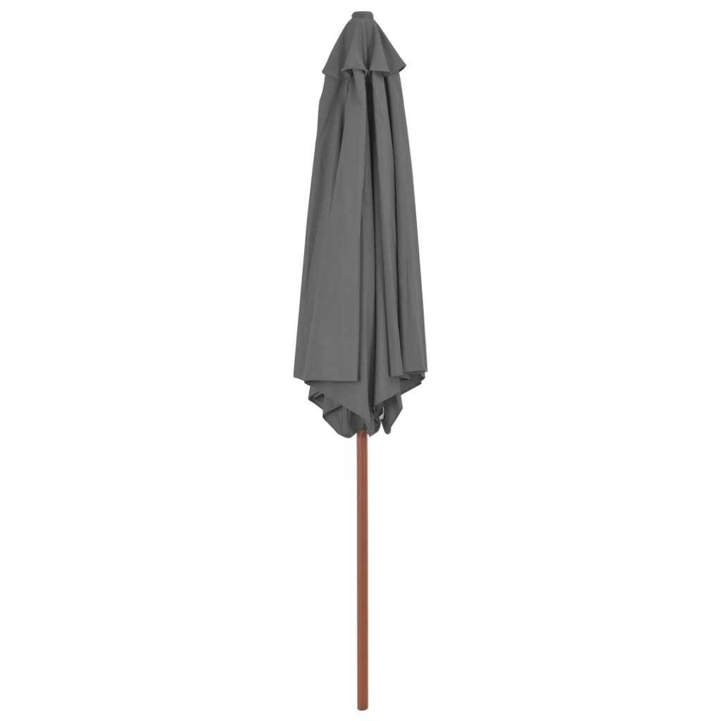 VidaXL Parasol met houten paal 270 cm antraciet