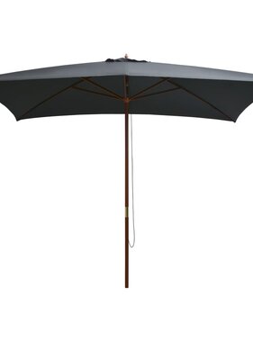 VidaXL Parasol met houten paal 200x300 cm antraciet