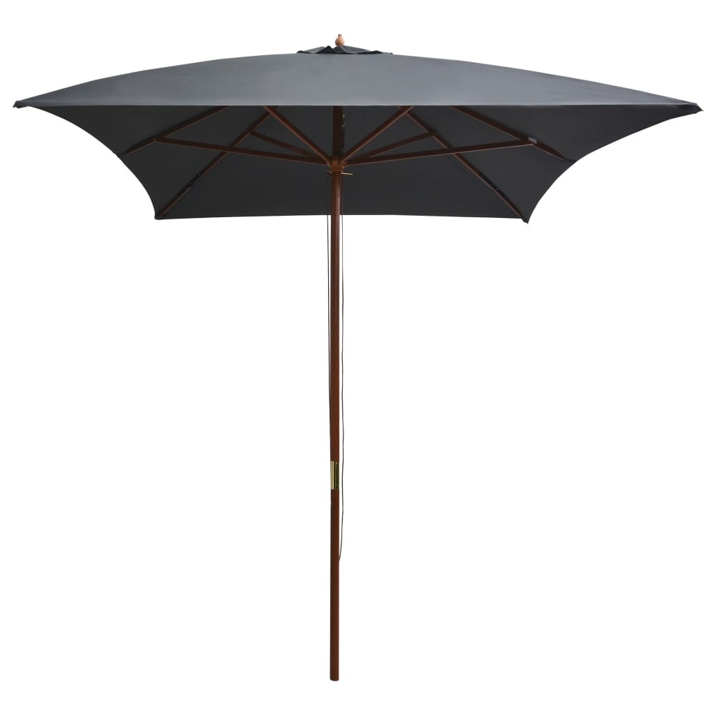 VidaXL Parasol met houten paal 200x300 cm antraciet
