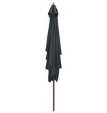VidaXL Parasol met houten paal 200x300 cm antraciet