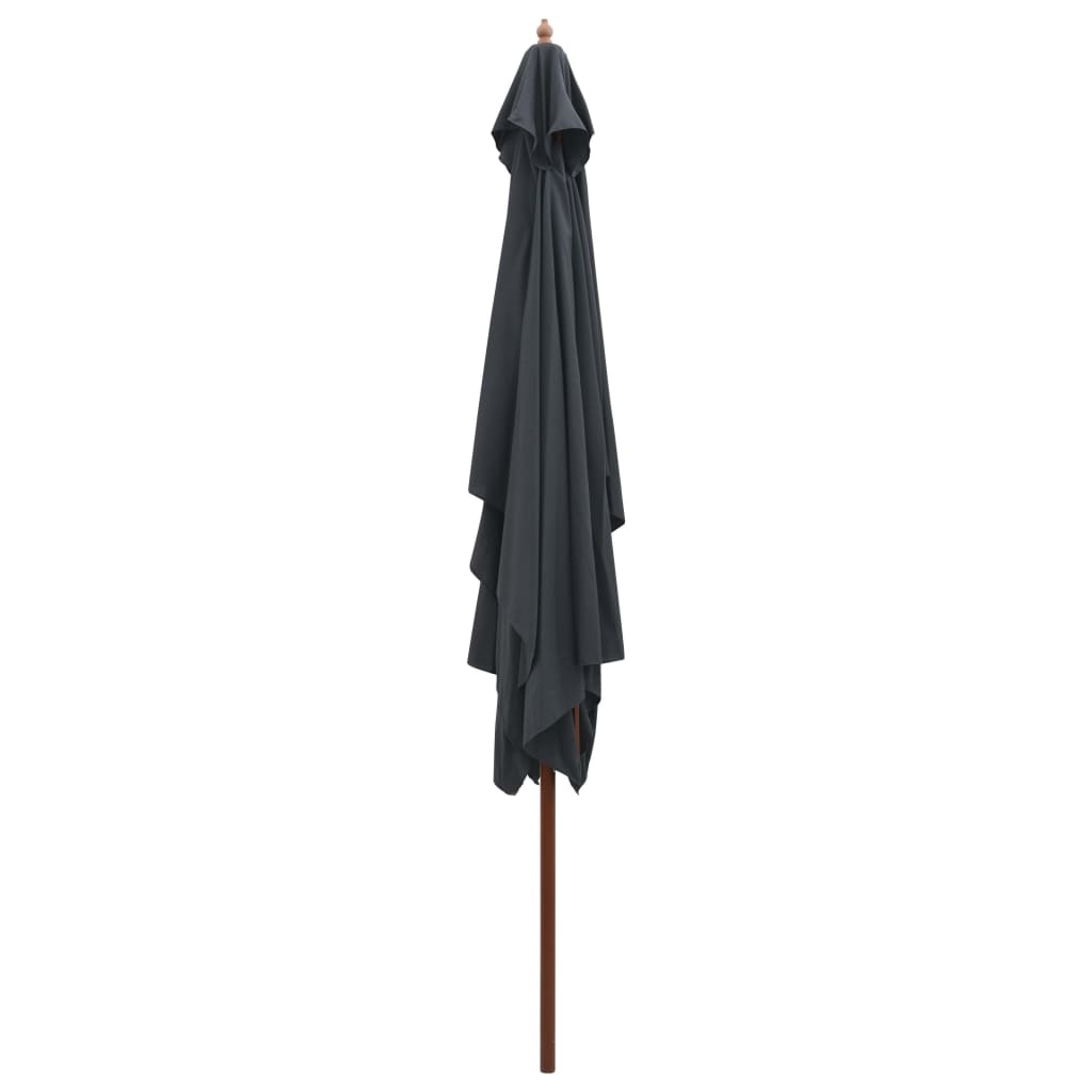 VidaXL Parasol met houten paal 200x300 cm antraciet